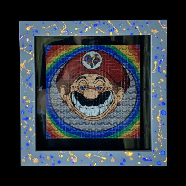 Acid Mario 30x30 cm Framed Print By Vincent Gordon 03 | Monkey Paw Mexico