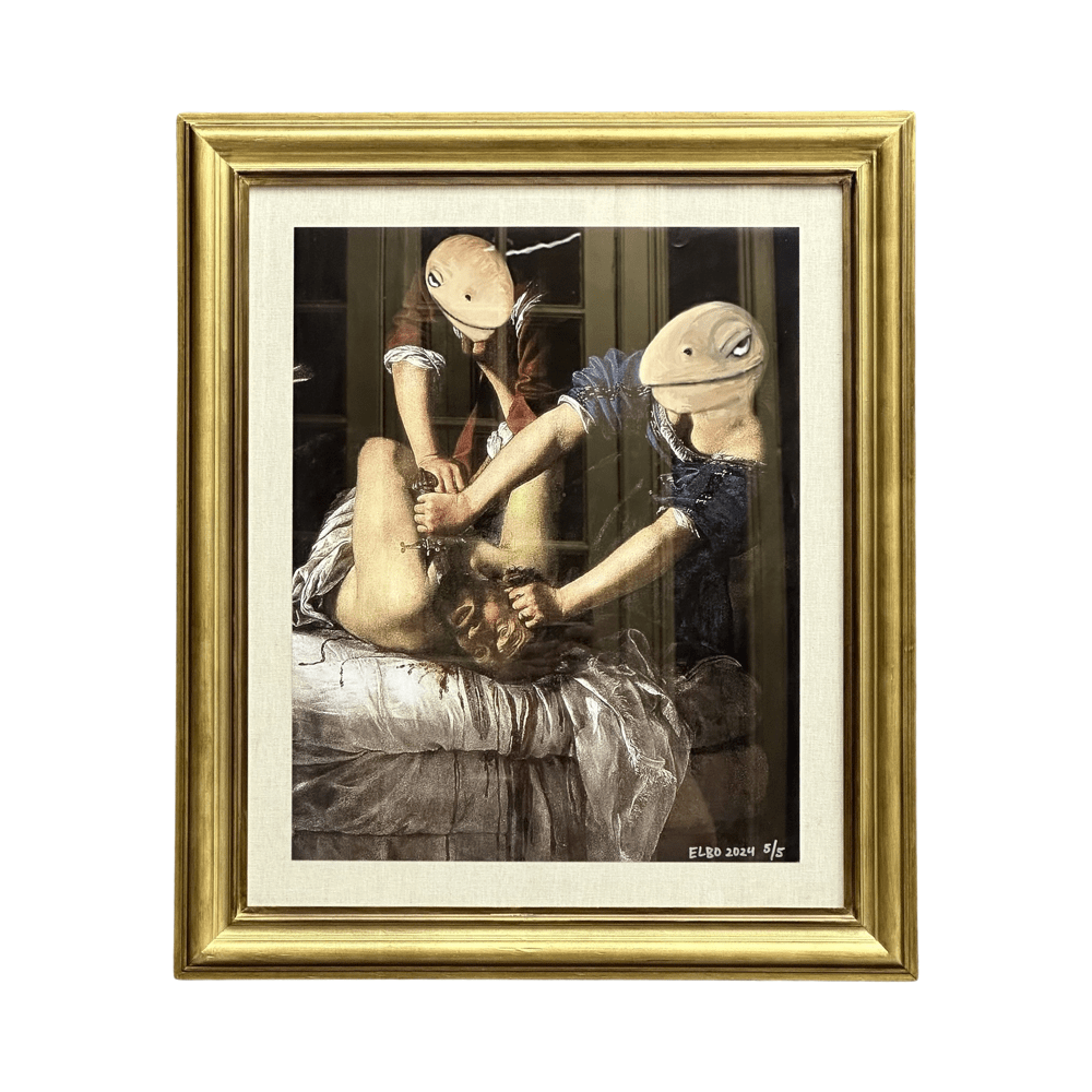 Dino Judit & Holofernes 70x60 Cm Framed Print By Elbo Glass 01 | Monkey Paw Mexico