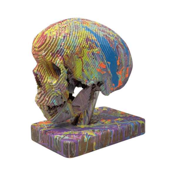 Multicolor Skull 8' Sculpture By Jape Art 03 | Monkey Paw Mexico