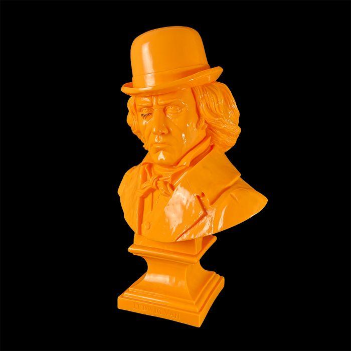 Ludwig Van Bust Orange 15" Designer Toy by Frank Kozik 01| Monkey Paw Mexico