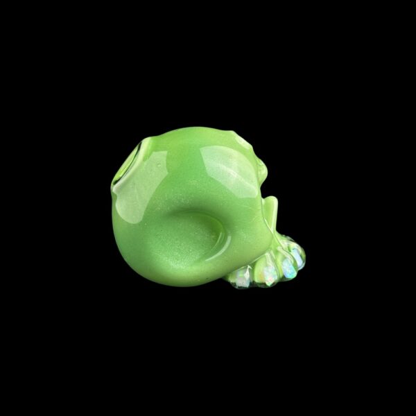 Skull Royal Jelly Green With Opal Teeht 2" Rig By Carsten Glass 03 Monkey Paw Mexico