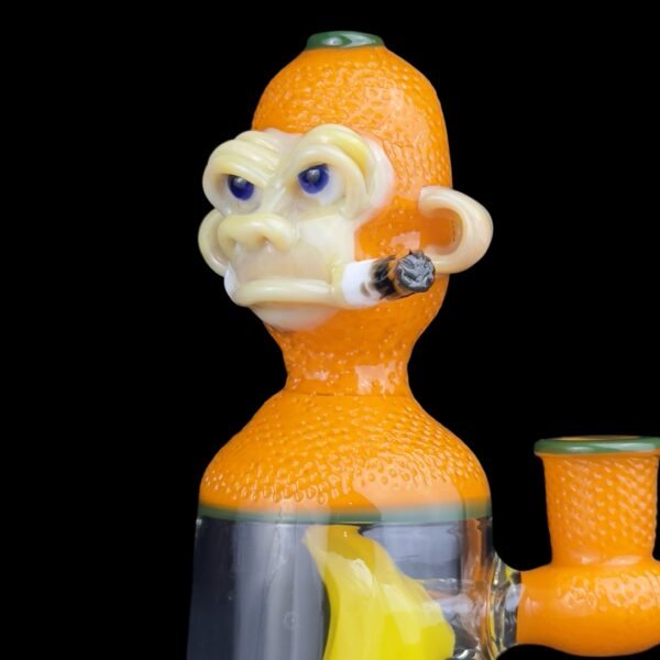 Smoke Chimp Orange Edition 6.5" Rig By The Glass Fish (Complete Set) 05 | Monkey Paw Mexico