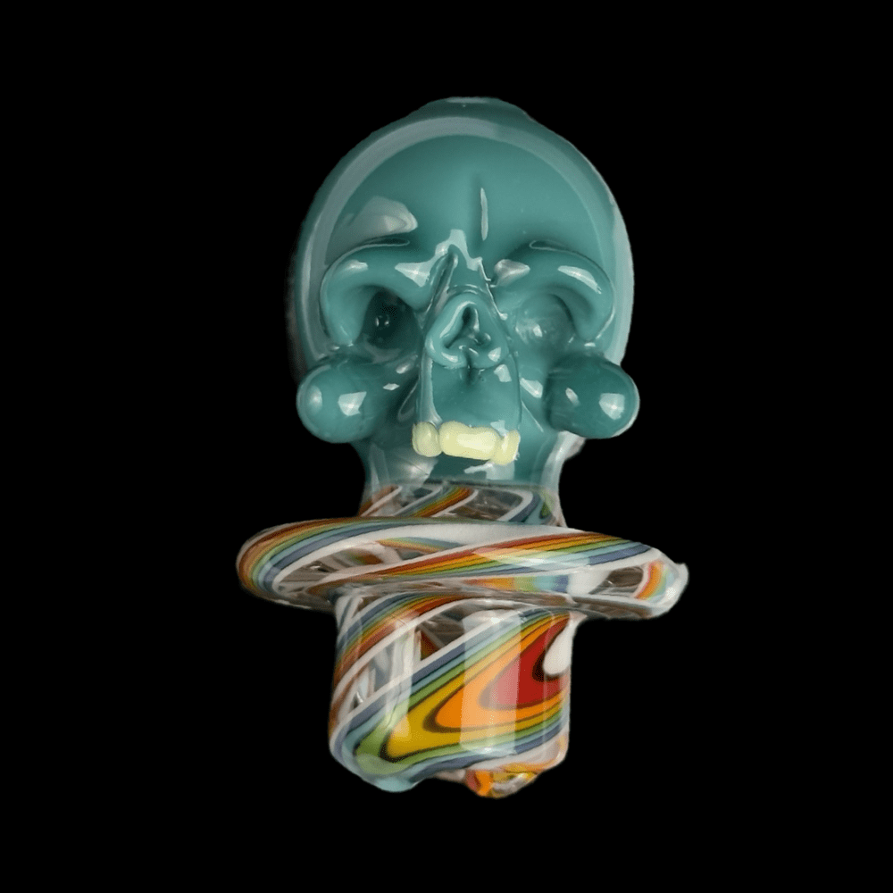 Spinner Cap Skull Blue By Hendy Glass 01 Monkey Paw Mexico