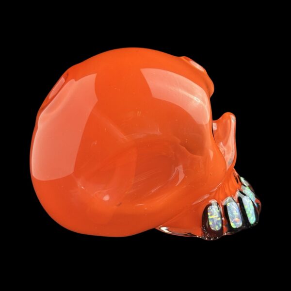 Skull Orange Crayon Eye Milli With Opal Teeht 6" Rig By Carsten Glass 04 Monkey Paw Mexico