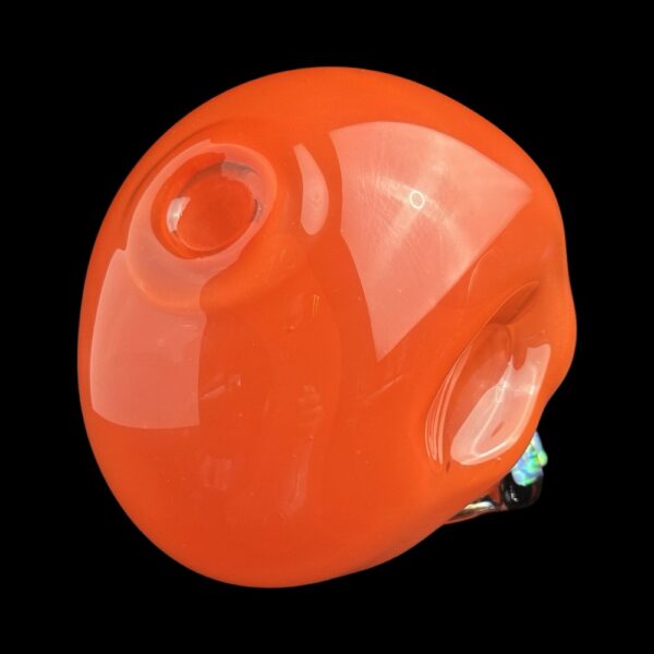 Skull Orange Crayon Eye Milli With Opal Teeht 6" Rig By Carsten Glass 05 Monkey Paw Mexico