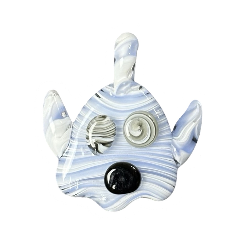 Ghost Pendant Clear Blue By ATXZ 01 Monkey Paw Mexico