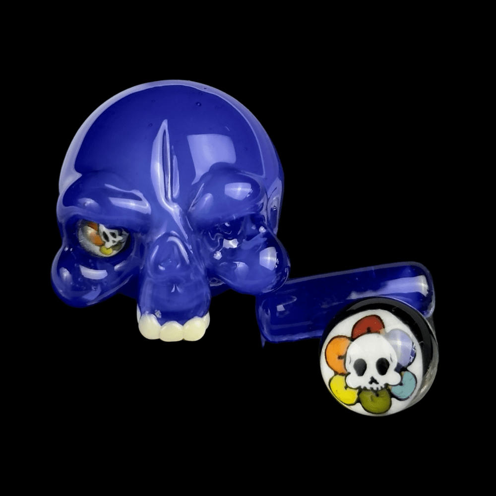 Slurper Set Skull Blue By Hendy Glass 01 Monkey Paw Mexico