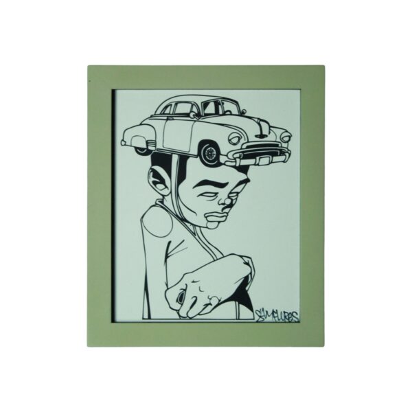 Car Head Framed Print 31x27cm By Sam Flores