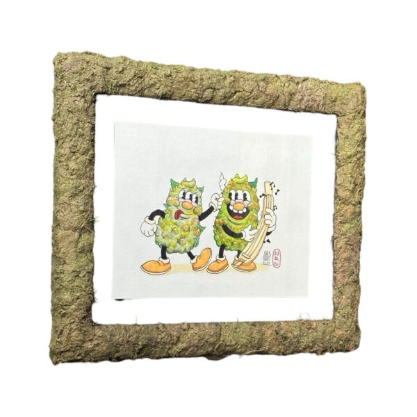 Bud Dance 33x30 cm Framed Original Artwork By Jualdi 02 Monkey Paw