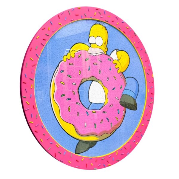 Homer Pink Donut Framed Puzzle 65 cm Monkey Paw Mexico