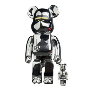 Sexy Robot Silver Bearbrick 400% & 100% figure by Sorayama | Monkey Paw Mexico