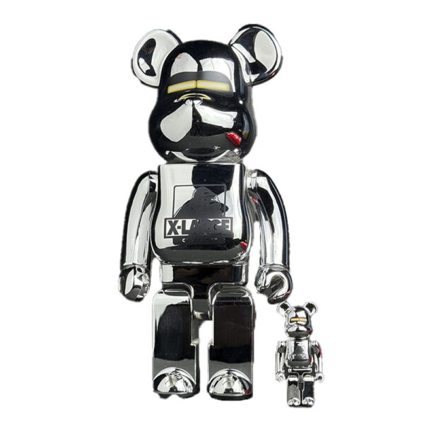 Sexy Robot Silver Bearbrick 400% & 100% figure by Sorayama | Monkey Paw Mexico