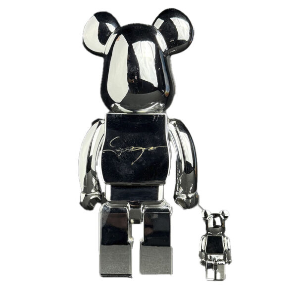 Sexy Robot Silver Bearbrick 400% & 100% figure by Sorayama. (2) | Monkey Paw Mexico