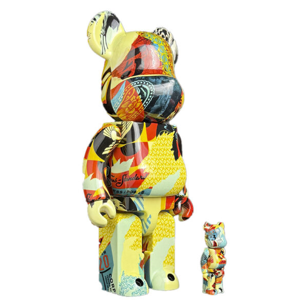Shepard Fairey Bearbrick 400% & 100% figures by Obey (2) | Monkey Paw Mexico