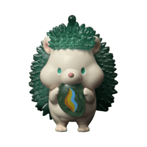 Clear Green Durian Hedgehog 6” Figure Signed by Jinart