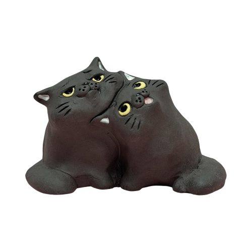 Black Cats Couple Edition 8 Sculpture by Fuseneco Shouten 01 | Monkey Paw México