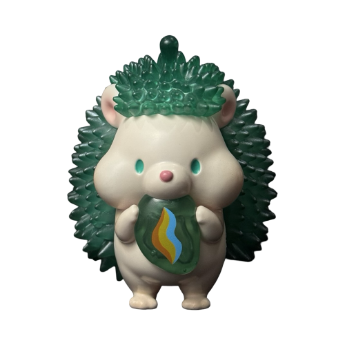 Clear Green Durian Hedgehog 6” Figure Signed by Jinart 1 | Monkey Paw Mexico