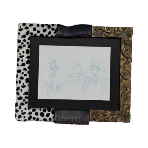 Disney Villains Original Sketch 44cm x 38cm Frame 1 | Monkey Paw Mexico