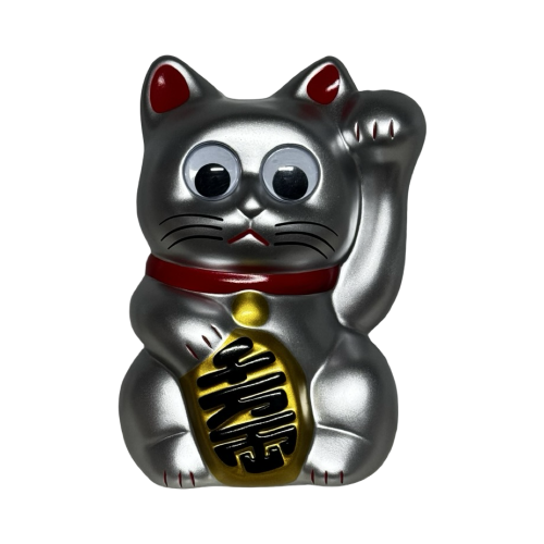 Lucky Cat Silver 7″ Figure by leeeeeetoy 1 | Monkey Paw Mexico