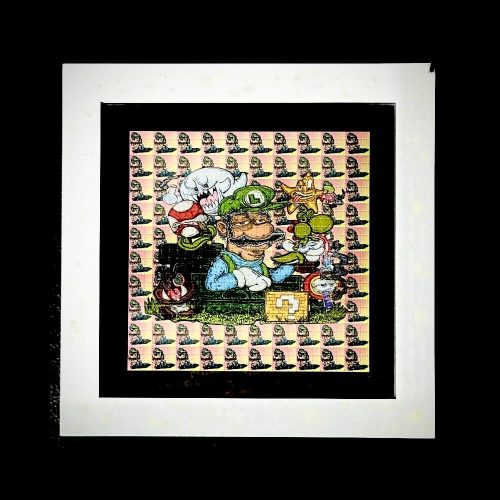 Luigi Blotter Art 30x30 cm Framed Print By Vincent Gordon 01 | Monkey Paw Mexico