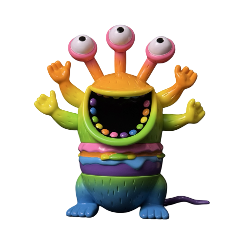 Rainbow Burger Monster 6.5 Figure by Robin Tang Antics 1 | Monkey Paw Mexico