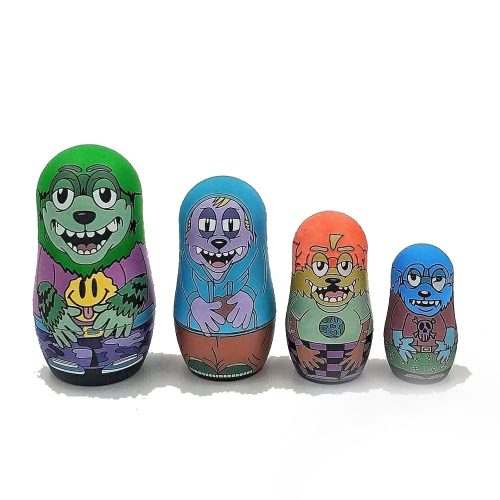 Matrioshka Nesting Monsters 5" Figures Set by Trevy Metal 01 Monkey Paw Mexico