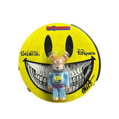 Smile Grin Bearbrick 100% figure by Ron English | Monkey Paw Mexico