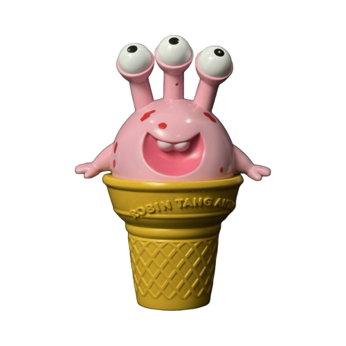Strawberry Ice Cream Monster 4.5” Figure by Robin Tang Antics 4 | Monkey Paw Mexico
