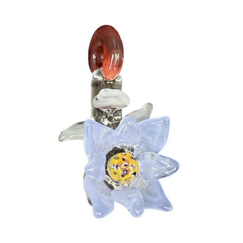 Flower Pendant Clear Blue By ATXZ 01 Monkey Paw Mexico