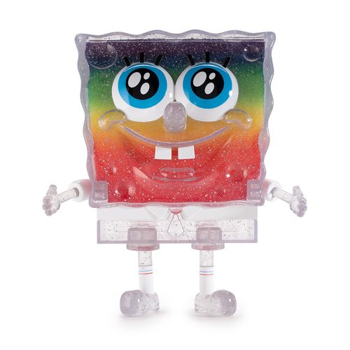 SpongeBob Real Sponge Inside Glitter Rainbow 8" Figure Monkey Paw Mexico